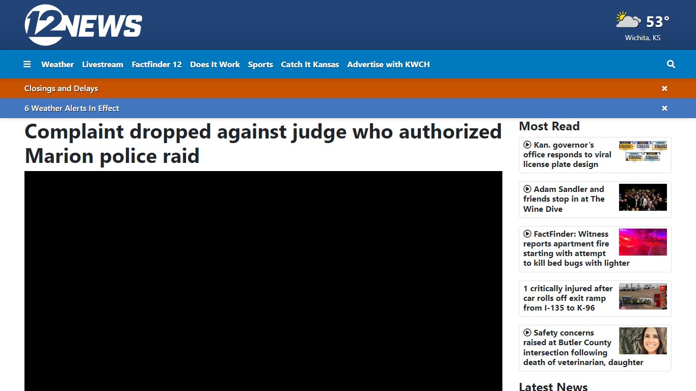 Complaint dropped against judge who authorized Marion police raid - KWCH